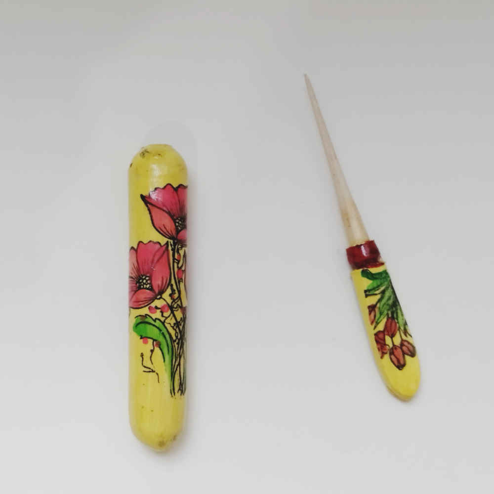 Persian Surma Dani Container for Keeping Kohl Made of Wood Rasta (x2)