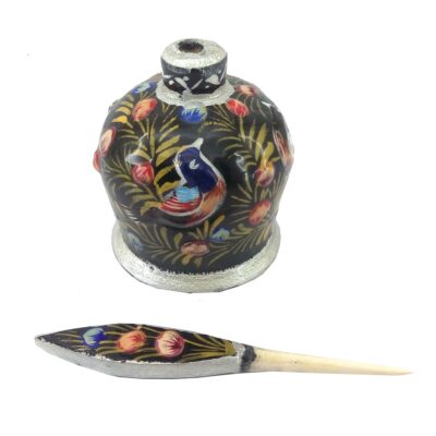 Persian Surma Dani Container for Keeping Kohl Made of Wood Reyhan (x2)