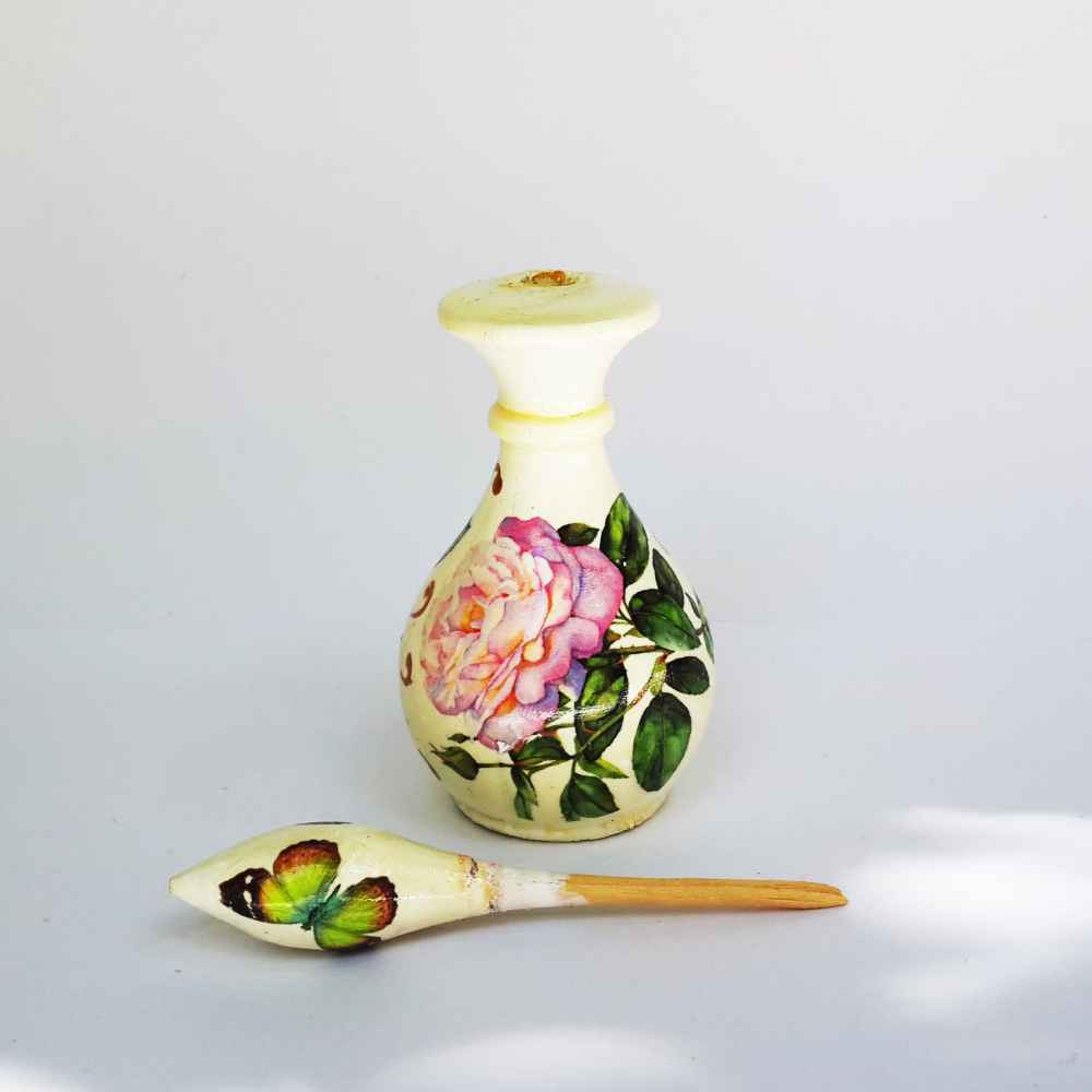 Persian Surma Dani Container for Keeping Kohl Made of Wood Rezvan (x2)