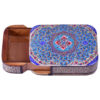 Wooden Business Card Box Inspired by Persian Khatamkari Art Flower