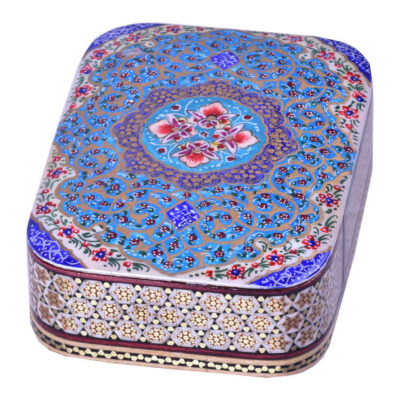 Persian Wooden Playing Card Box – Khatam Enameled Flower
