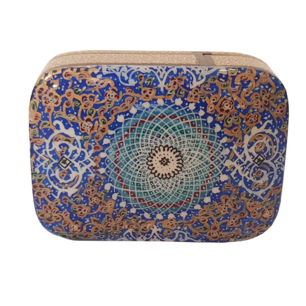 Wooden Business Card Box Inspired by Persian Khatamkari Art Tazhib