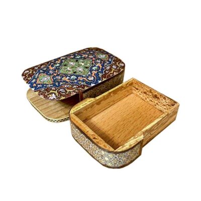 Persian Wooden Playing Card Box – Khatam Enameled Tazhib