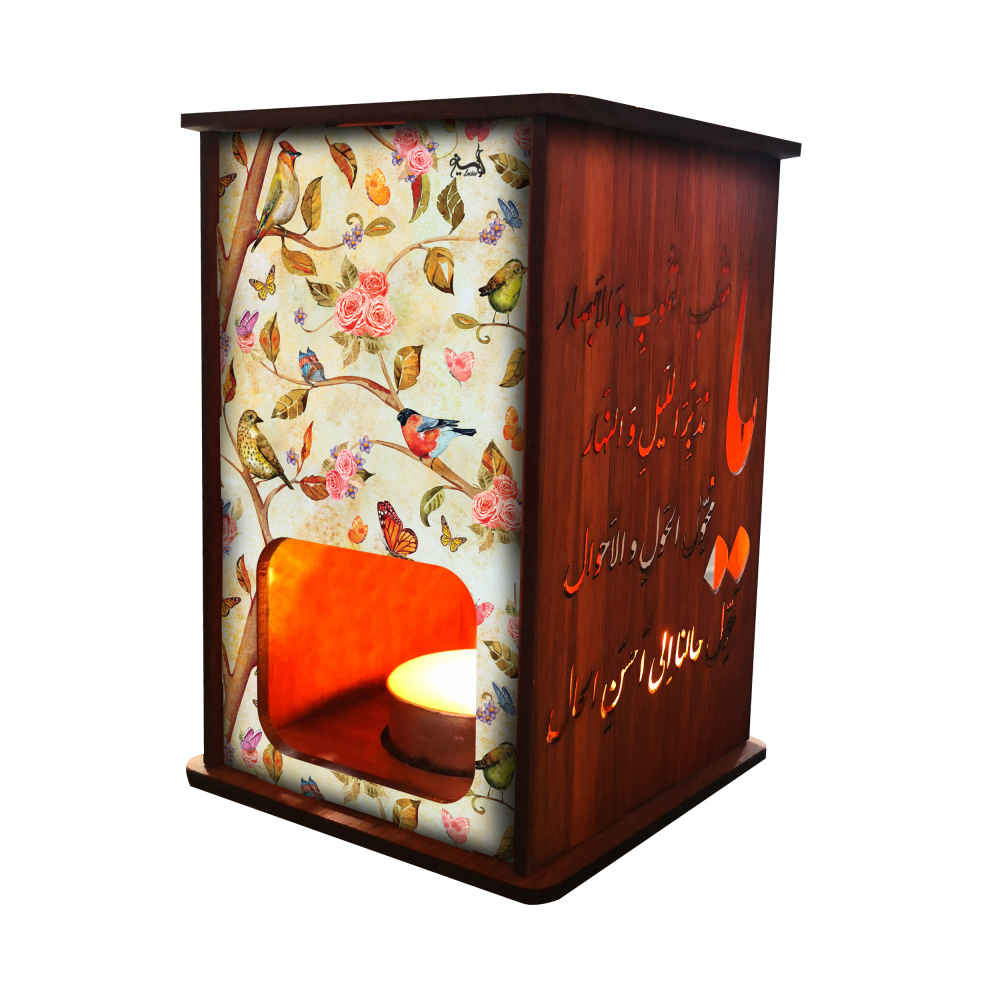 Persian Wooden Tealight Lantern Birds (x2)
