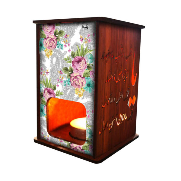 Persian Wooden Tealight Lantern Floral (x2)