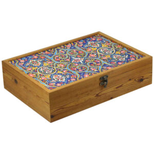 Blue Persian Wooden Organizer Box Model Barana