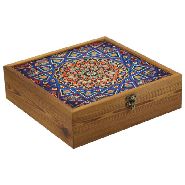 Blue Persian Wooden Organizer Box Model Samin