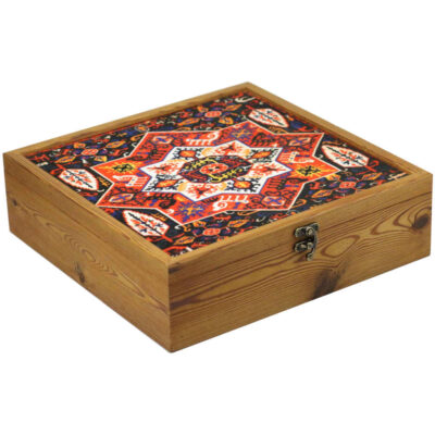 Wooden Tea box Organizer with chests and Persian Pattern Dorna