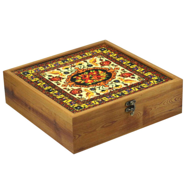 Brown Persian Wooden Organizer Box Model Elena