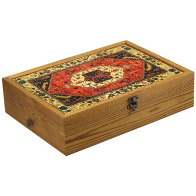 Wooden Tea box Organizer with chests and Persian Pattern Lisa