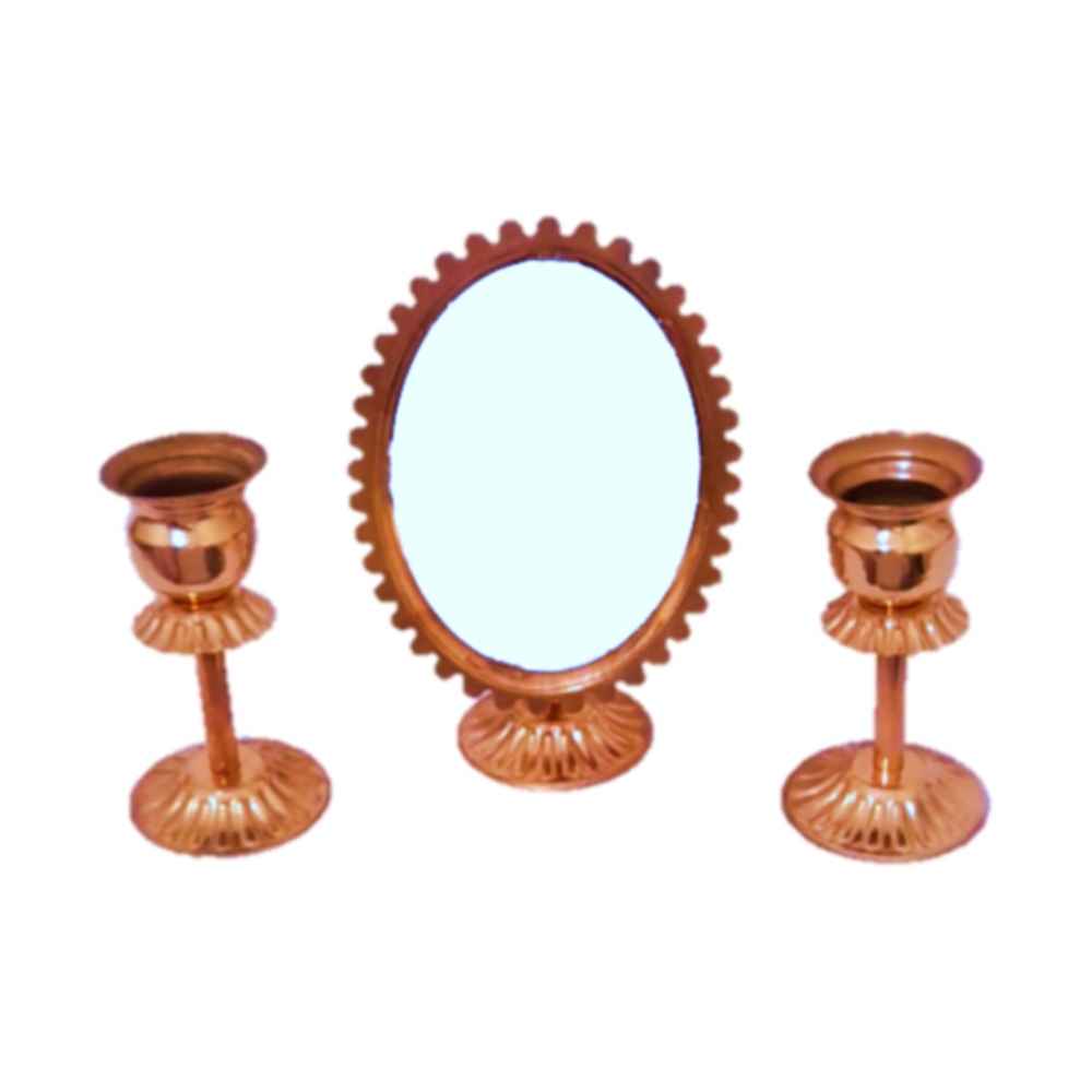 Copper Haftseen Set Dishes with Mirror suitable for Nowruz Tashir