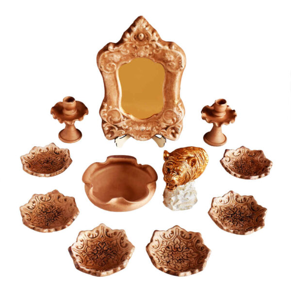 Haftseen Set Dishes with Mirror suitable for Nowruz Azin (10 Pcs)