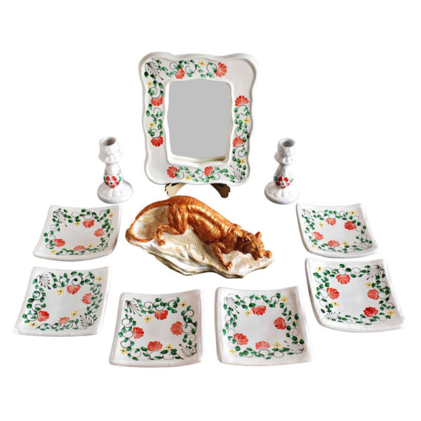 Haftseen Set Dishes with Mirror suitable for Nowruz Bahari (10 Pcs)
