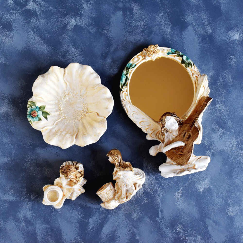 Haftseen Set Dishes with Mirror suitable for Nowruz Delaviz (11 Pcs)