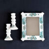 Haftseen Set Dishes with Mirror suitable for Nowruz Firoozeh (10 Pcs)