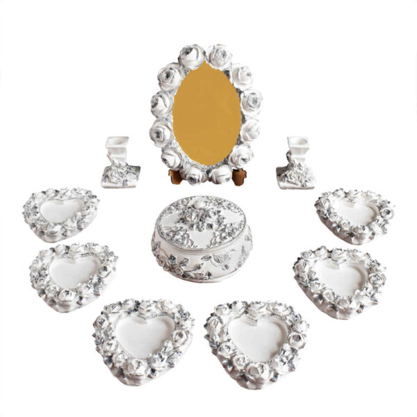 Haftseen Set Dishes with Mirror suitable for Nowruz Ghonche (10 Pcs)