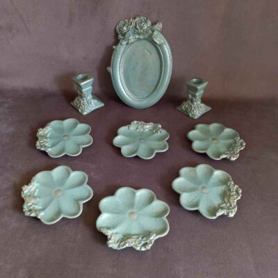 Haftseen Set Dishes with Mirror suitable for Nowruz Gol (9 Pcs)