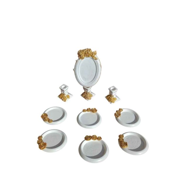 Haftseen Set Dishes with Mirror suitable for Nowruz Golab (9 Pcs)