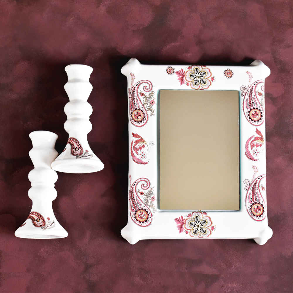 Haftseen Set Dishes with Mirror suitable for Nowruz Jeyran (10 Pcs)