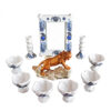 Haftseen Set Dishes with Mirror suitable for Nowruz Mandegar (9 Pcs)