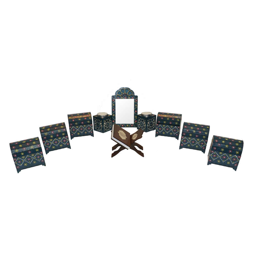 Haftseen Set Dishes with Mirror suitable for Nowruz Noghte Koob