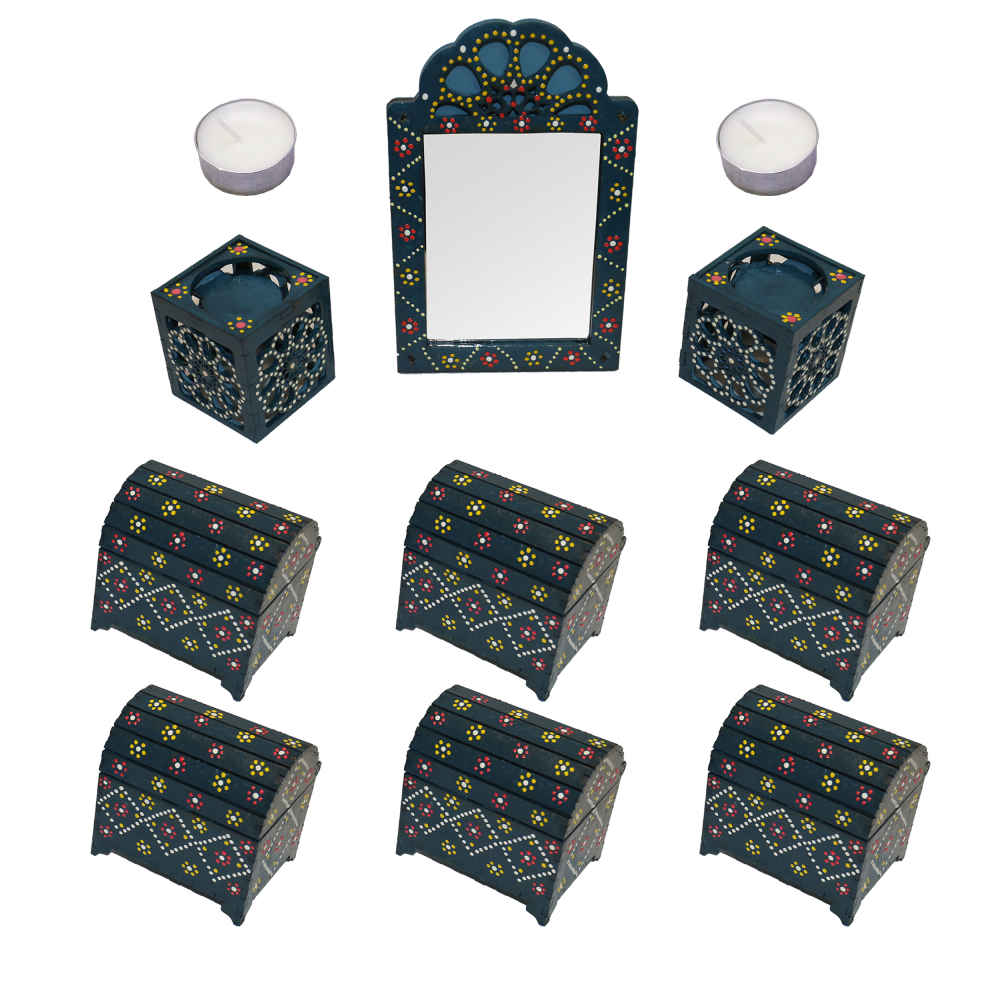 Haftseen Set Dishes with Mirror suitable for Nowruz Noghte Koob