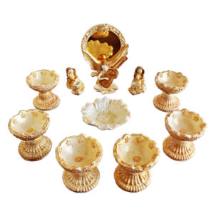 Haftseen Set Dishes with Mirror suitable for Nowruz Pardis (10 Pcs)