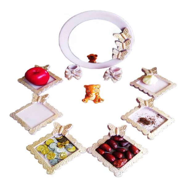 Haftseen Set Dishes with Mirror suitable for Nowruz Parvaneh (10 Pcs)
