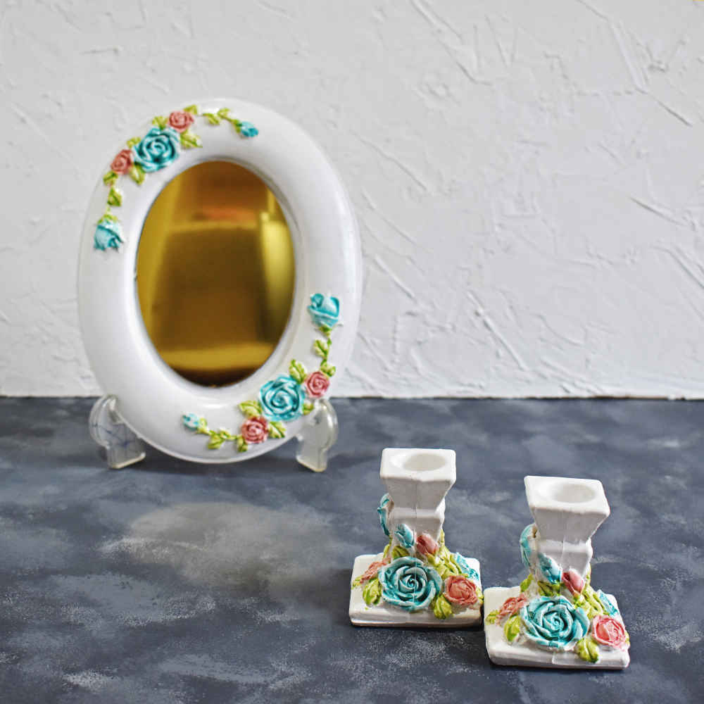 Haftseen Set Dishes with Mirror suitable for Nowruz Ramesh (10 Pcs)