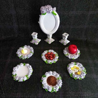 Haftseen Set Dishes suitable for Nowruz Celebration Rose (9 Pcs)