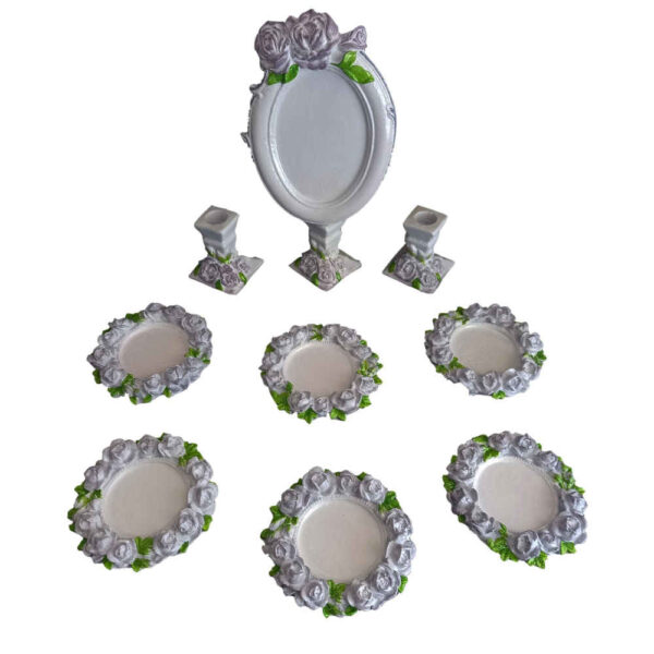 Haftseen Set Dishes suitable for Nowruz Celebration Rose (9 Pcs)