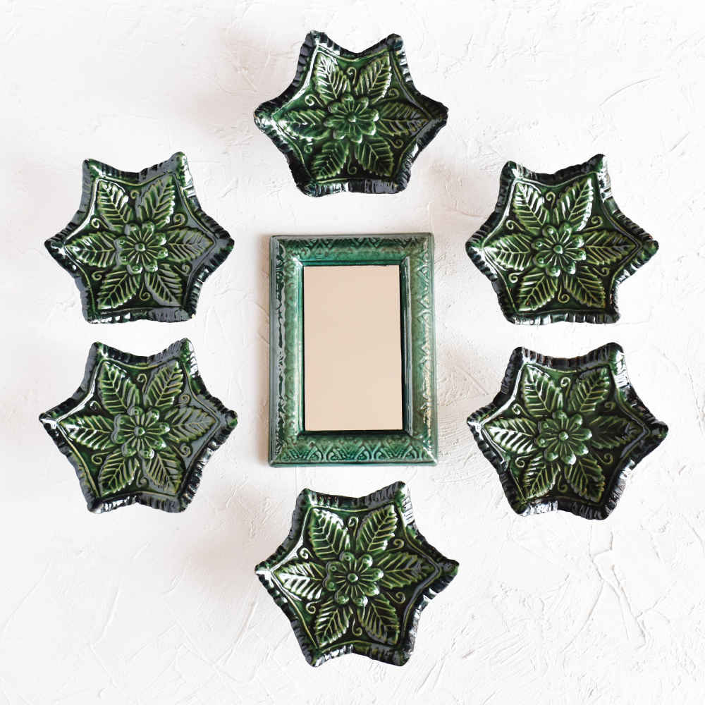 Haftseen Set Dishes with Mirror suitable for Nowruz Sabzineh (10 Pcs)