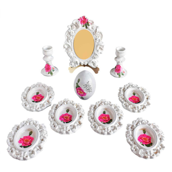 Haftseen Set Dishes with Mirror suitable for Nowruz Sanam (10 Pcs)