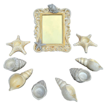 Haftseen Set Dishes with Mirror suitable for Nowruz Sea (9 Pcs)