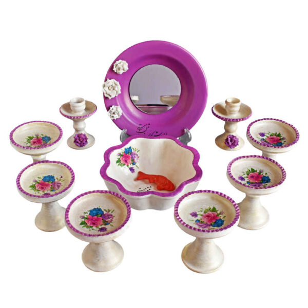 Haftseen Set Dishes with Mirror suitable for Nowruz Targol (11 Pcs)