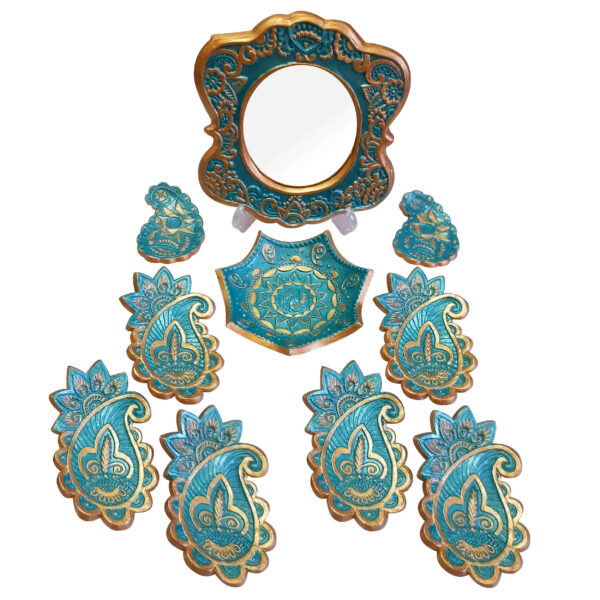 Haftseen Set Dishes with Mirror suitable for Nowruz