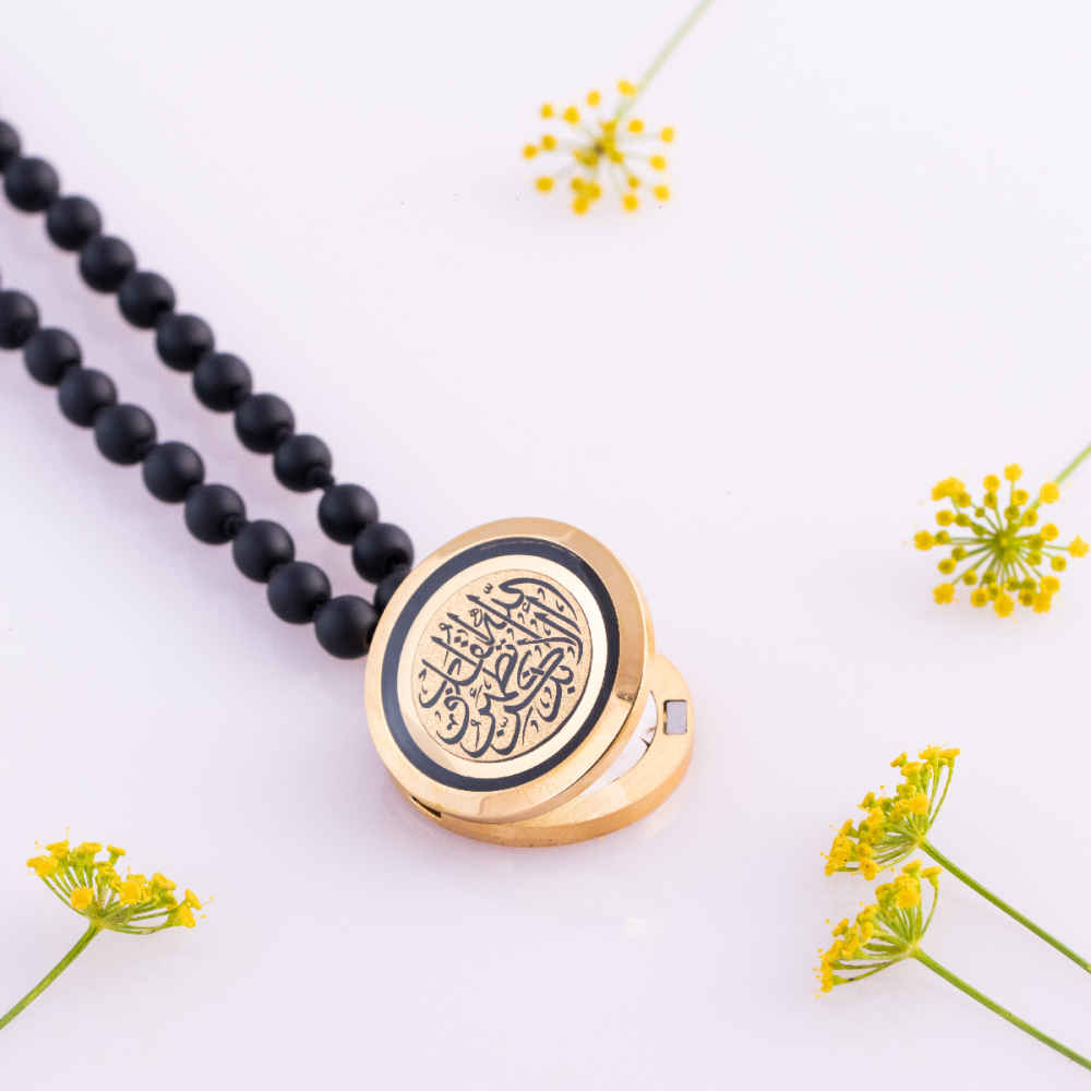 Islamic Black Necklace with Onyx Pendant