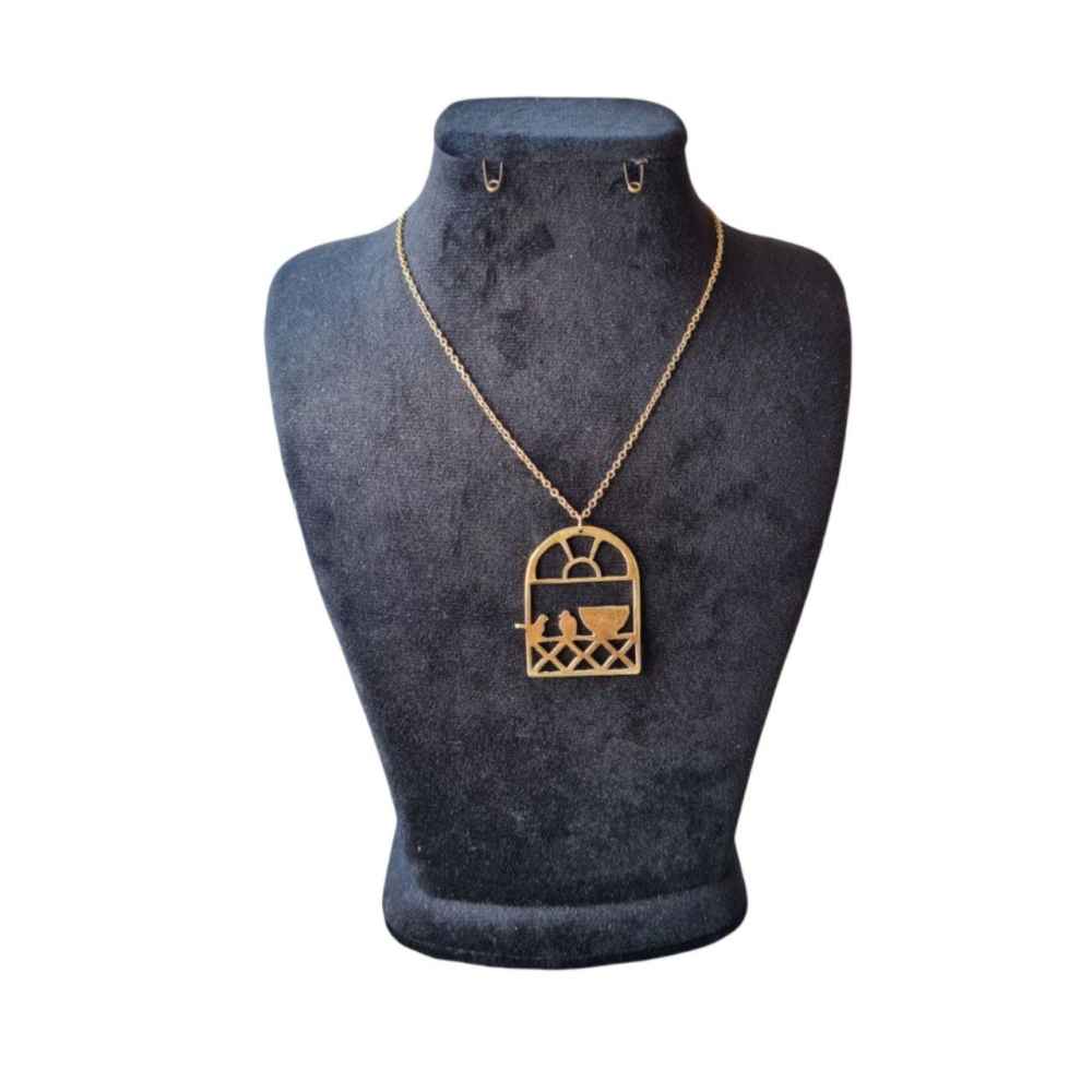 Persian Brass Necklace Minimalist for Women Morghe Amin