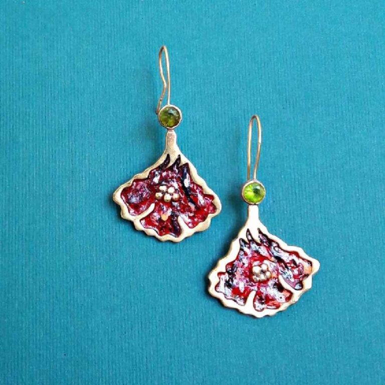 Persian Brass Earrings Model Gol Bahari ShopiPersia