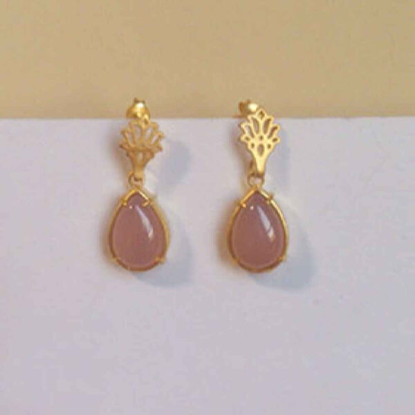 Silver Earrings With Rose Quartz