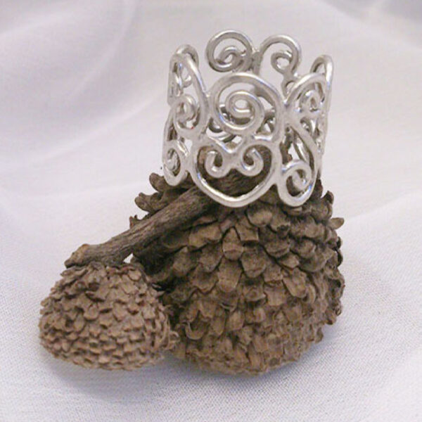 Filigree Silver Ring Artisan for Women Moshabak