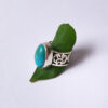 Persian Neyshabur Turquoise Silver Ring Handcrafted Eslimi
