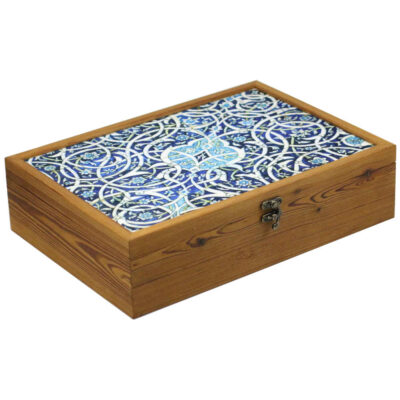 Wooden Tea box Organizer with chests and Persian Pattern Slimi