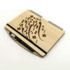 Persian Wooden Notebook – Barg Design, Leaf-Inspired Wood Cover