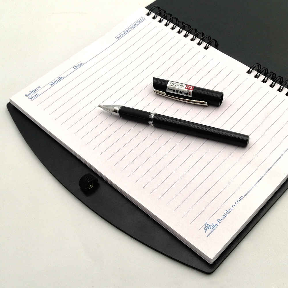 Persian Wooden Notebook – Barg Design, Leaf-Inspired Wood Cover