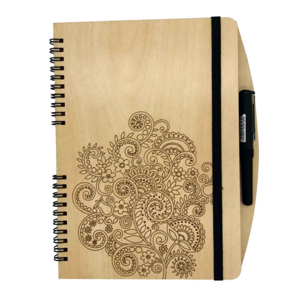 Persian Wooden Notebook – Yuna Design, Unique Wood Cover
