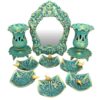 Pottery Haftseen Set Dishes with Mirror suitable for Nowruz Birds