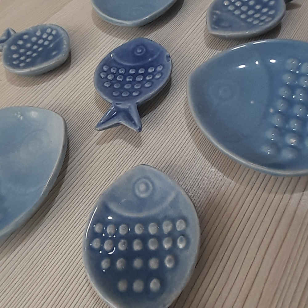 Pottery Haftseen Set Dishes suitable for Nowruz Celebration Fish