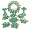Pottery Haftseen Set Dishes with Mirror suitable for Nowruz Leaves