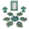 Pottery Haftseen Set Dishes with Mirror suitable for Nowruz Paisley